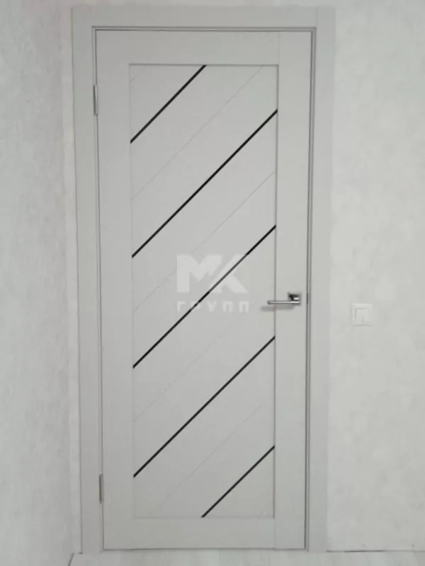 Dream Doors: ПО Модум. Dream Doors: ПО Модум, Стекло: Лакобель черное. Цвет Ясень капучино софт